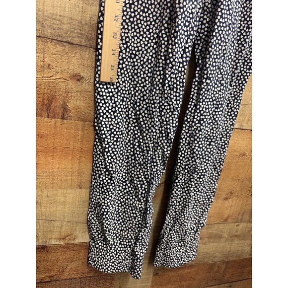 Gap Kids XL Navy & White Heart Print Jumpsuit With Red Bow Accent Short Sleeves - Picture 5 of 8